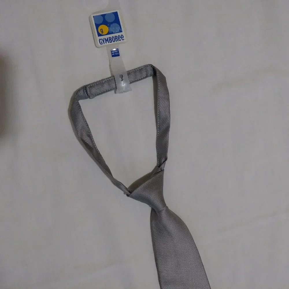 Gymboree Silver Grey Stripe Boys Tie OS